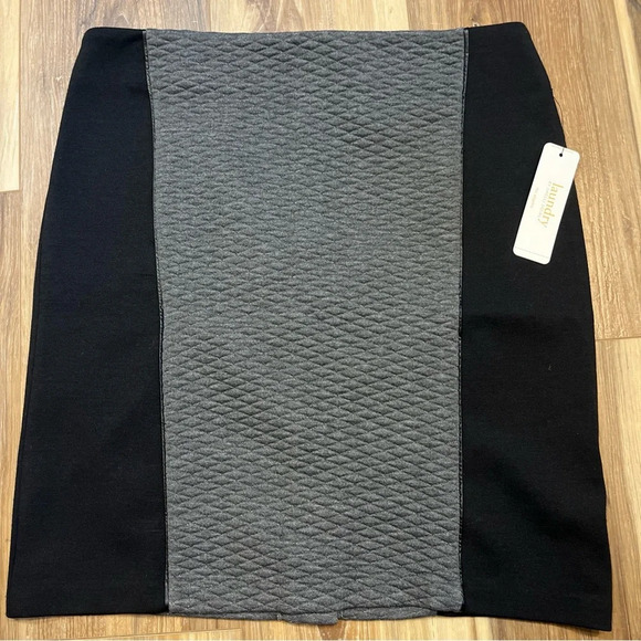 Laundry by Shelli Segal Color block Mini Pencil Skirt size 6 Gray Black Nwt - Picture 1 of 7